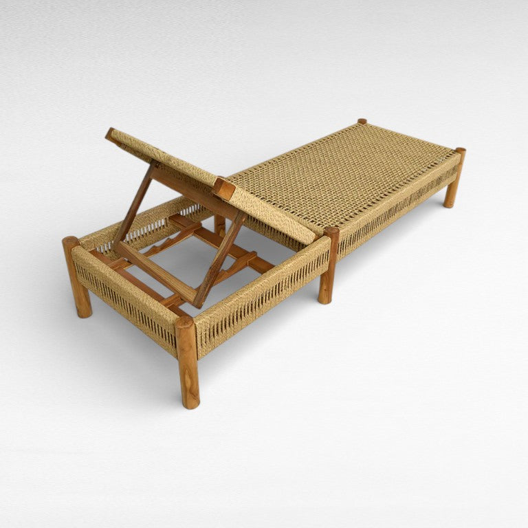SYNTHETIC RATTAN AND TEAK WOOD L200 |W75 |H35 cm