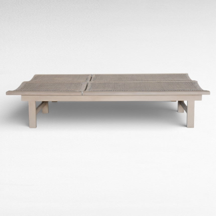 DAYBED DOUBLE WITH TEAK WOOD AND ROPE W178 |D129 |H34 cm