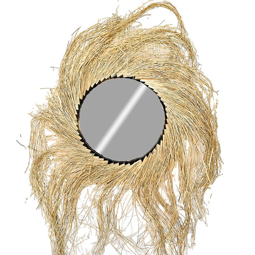 MIRROR WITH RAFFIA - Chora Mykonos