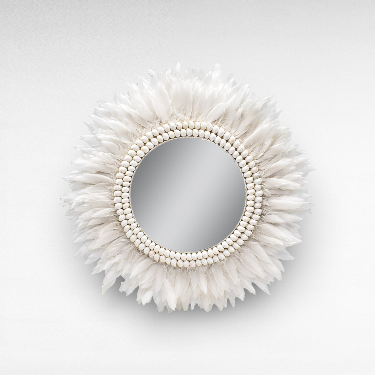 MIRROR FEATHERS WHITE D60 CM