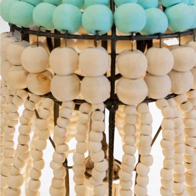 WOODEN BEADS BLEACH TEARDROP SHAPE Φ50 |H75 cm
