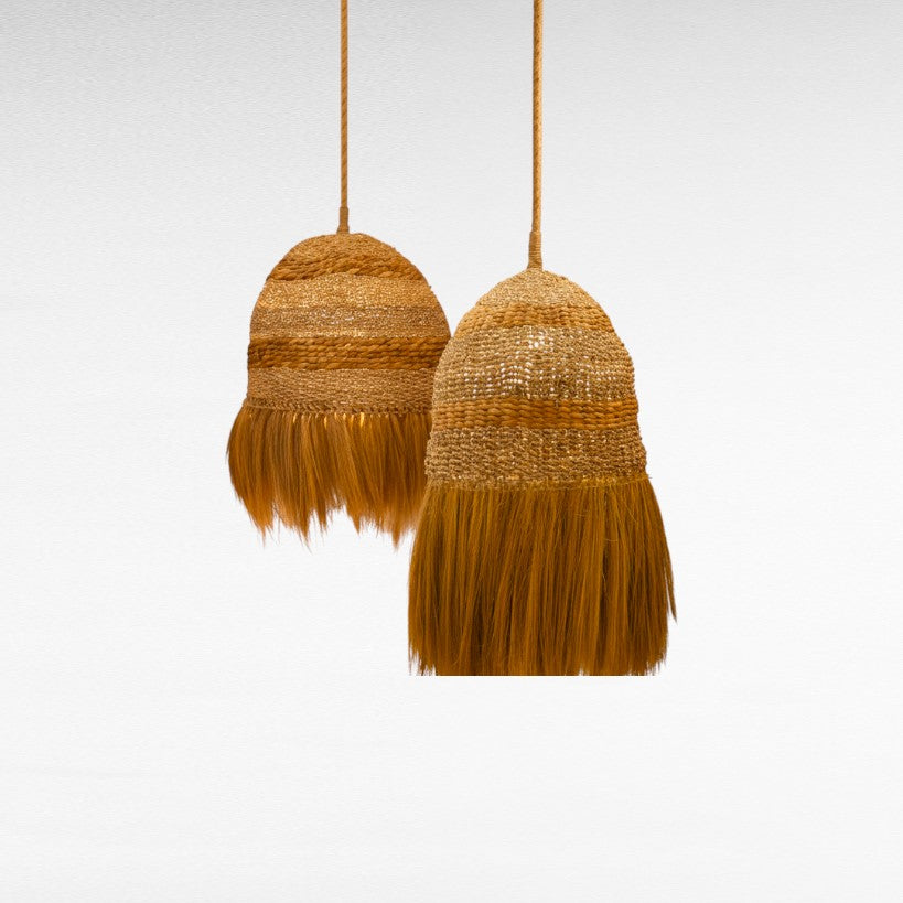 NATURAL RATTAN & RICE FRINGES Φ50 |H90 cm