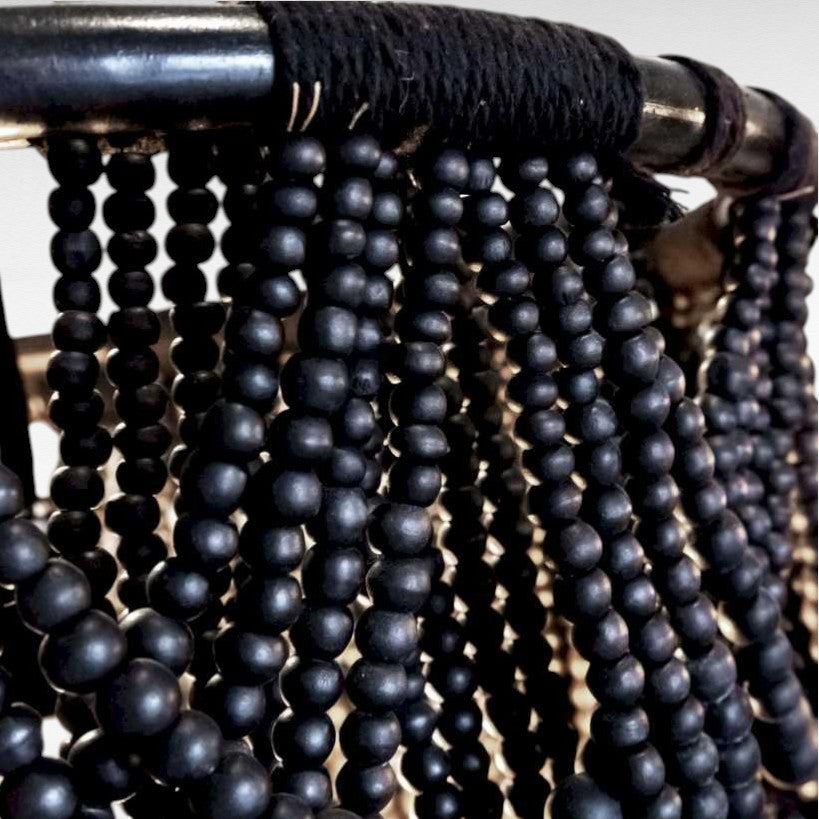 Pendant Light Wooden Beads Black