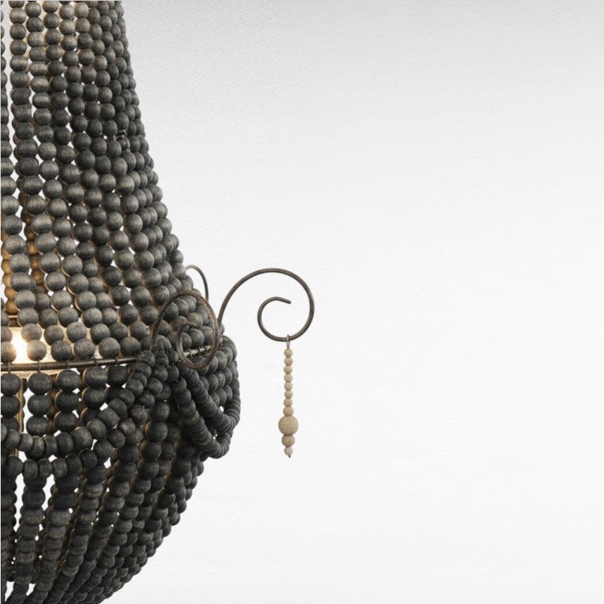 WOODEN BEADS BLACK TEARDROP SHAPE Φ83 |H190 cm