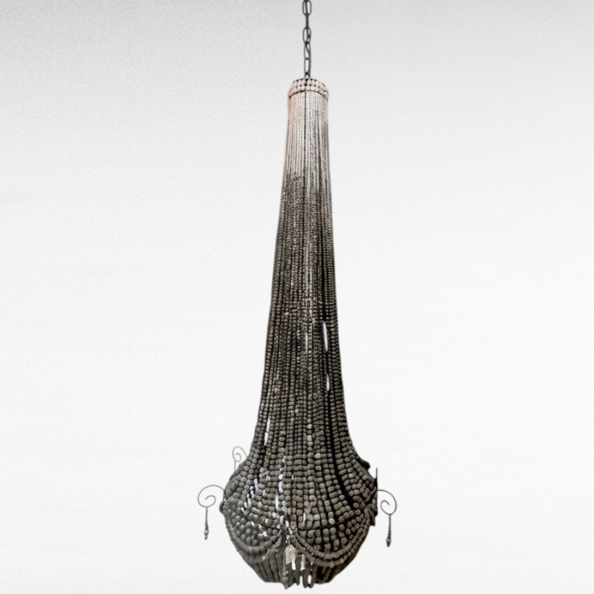 WOODEN BEADS BLACK TEARDROP SHAPE Φ83 |H190 cm