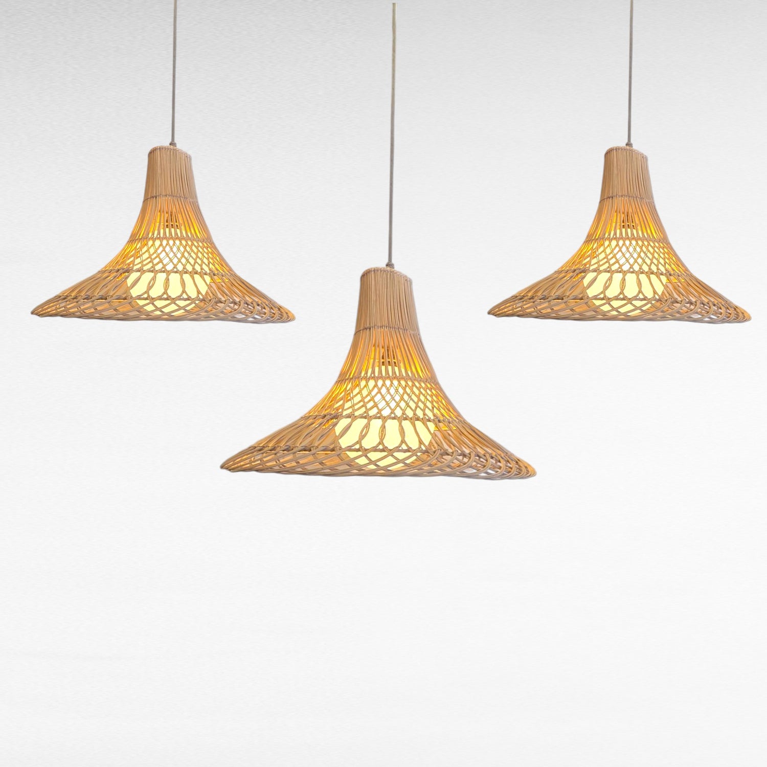 NATURAL RATTAN FLARED SHAPE WITH POLYESTER SPHERE Φ70 |H45 cm