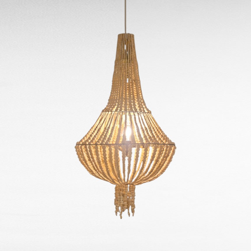 WOODEN BEADS BLEACH TEARDROP SHAPE Φ60 |H90 cm