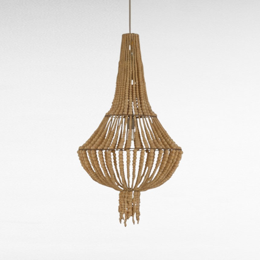 WOODEN BEADS BLEACH TEARDROP SHAPE Φ60 |H90 cm