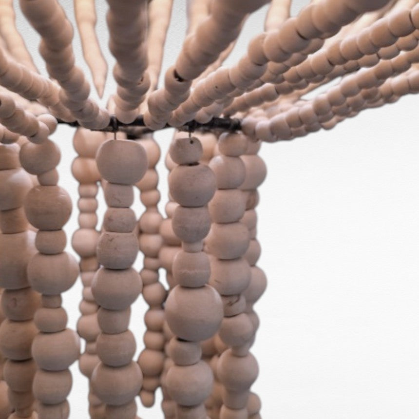 WOODEN BEADS BLEACH TEARDROP SHAPE Φ60 |H90 cm