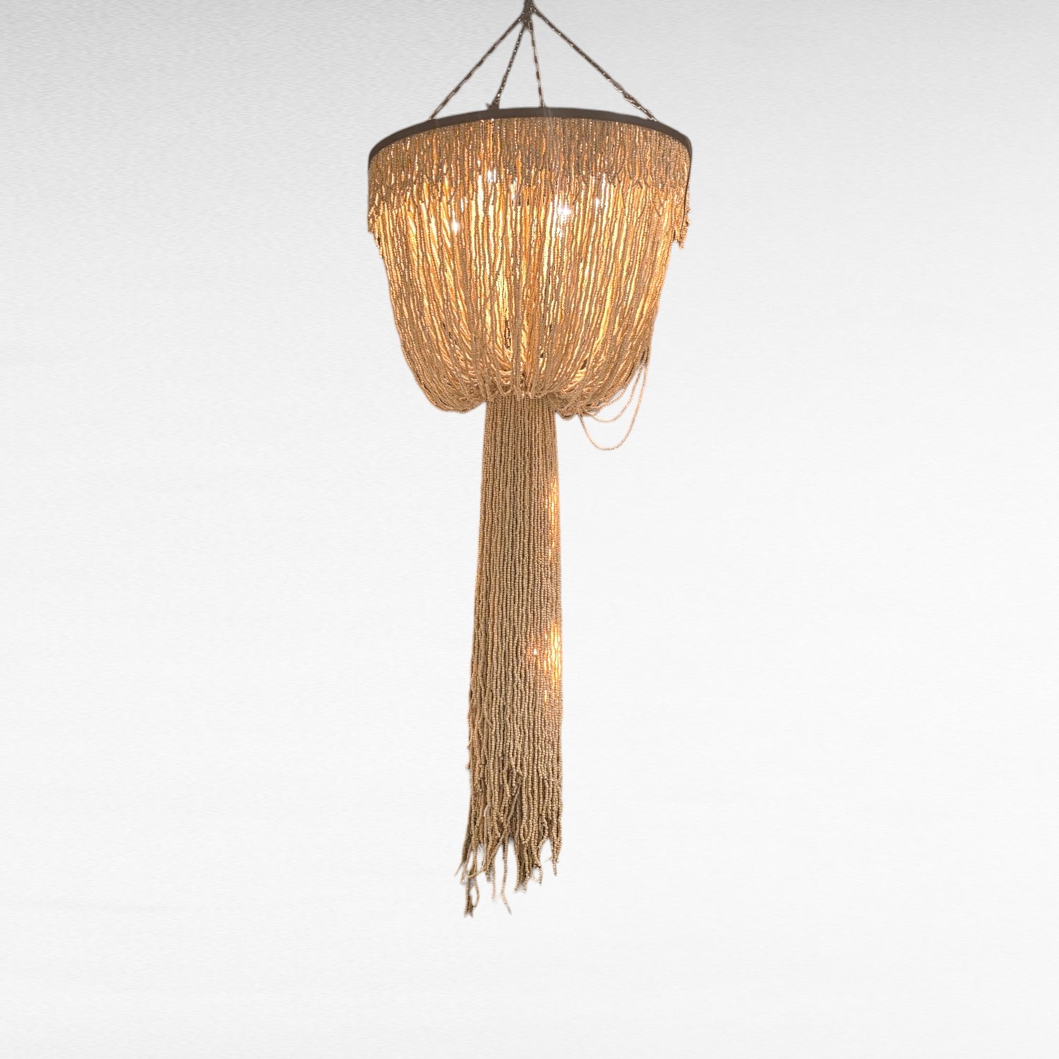 WOODEN BEADS CHANDELIER HANDMADE Φ60 |H150 cm