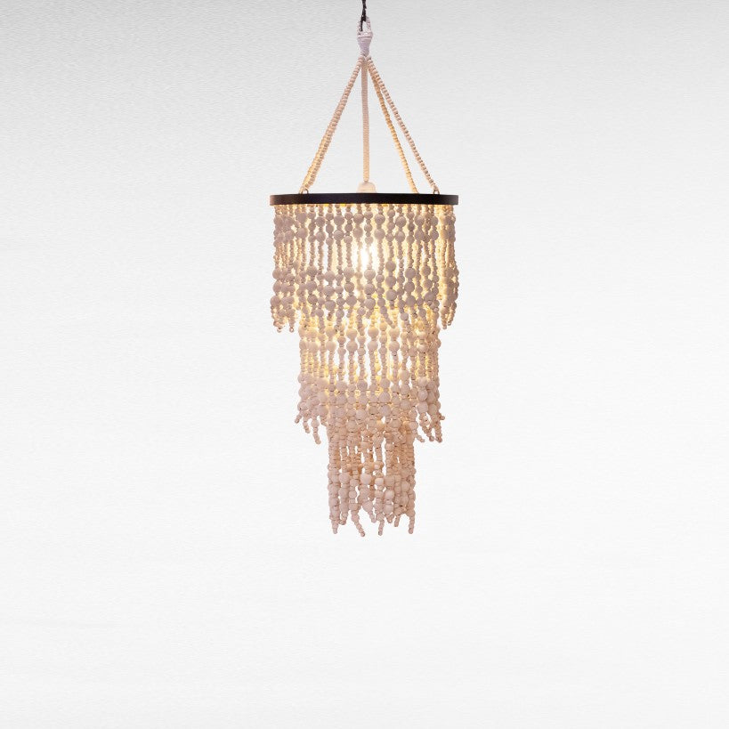 WOODEN BEADS BLEACH TIERED SHAPE Φ35 |H90 cm
