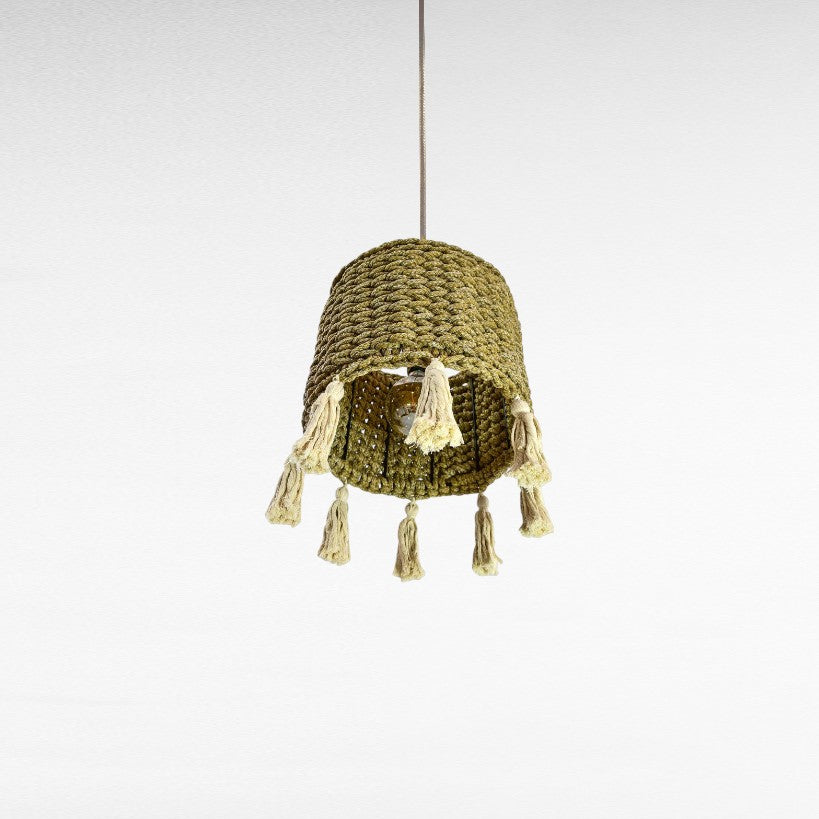 ROPE HANDWOVEN CYLINDER SHAPE WITH TASSELS Φ55 |H57 cm