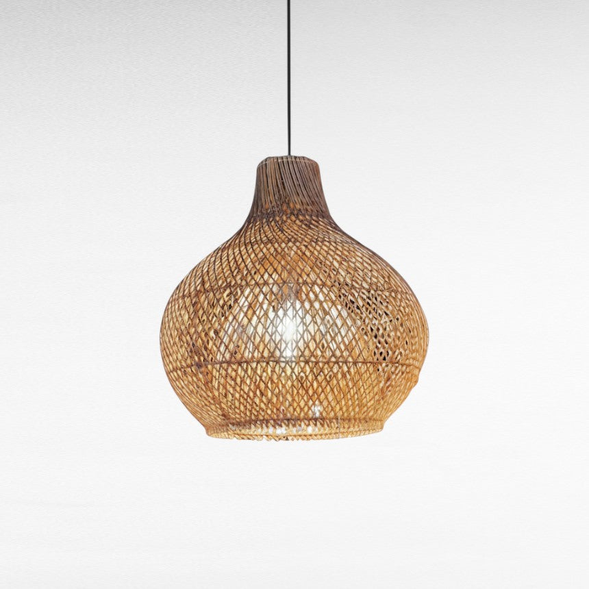 NATURAL RATTAN ONION SHAPE DOUBLE LAYER Φ50 |H50 cm