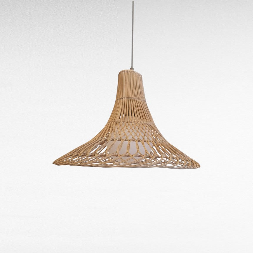 NATURAL RATTAN FLARED SHAPE WITH POLYESTER SPHERE Φ70 |H45 cm