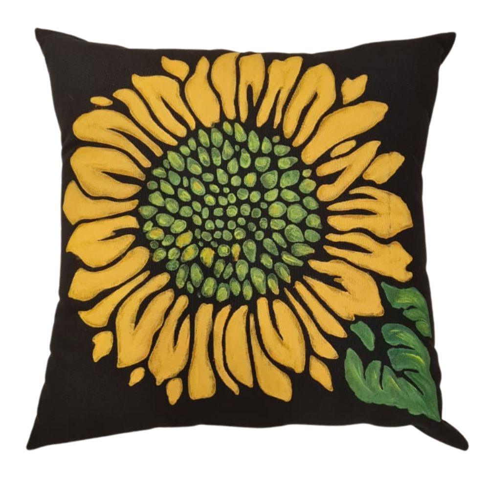 SUNFLOWER EMBROIDERED PILLOW - Chora Mykonos