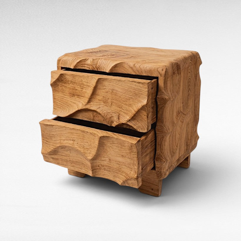 TEAK WOOD CARVED SIDE TABLE W50 |D40 |H60 CM