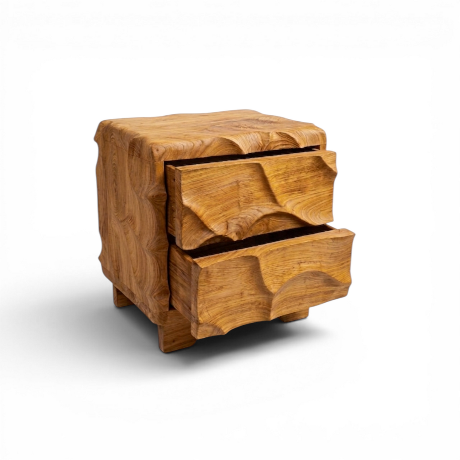 TEAK WOOD CARVED SIDE TABLE W50 |D40 |H60 CM