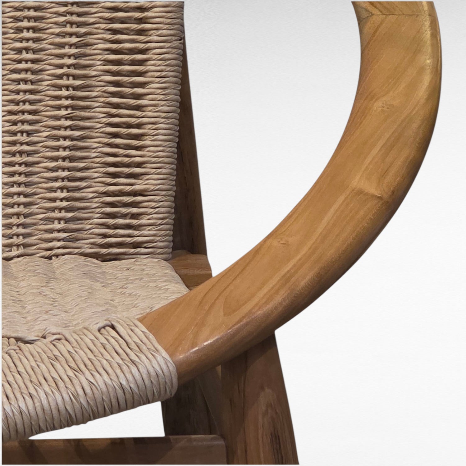 TEAK WOOD RELAX CHAIR WITH SYNTHETIC RAFFIA W90 |D74 |H75 cm