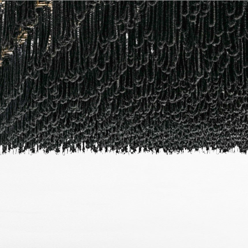 BLACK MACRAME WITH LOOPS BY SQUARE METER