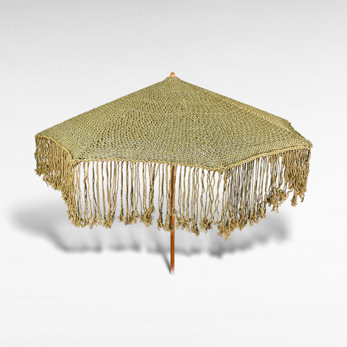 PANORMOS UMBRELLA ROPE Crochet NATURAL WITH TASSELS D260 |H240 cm