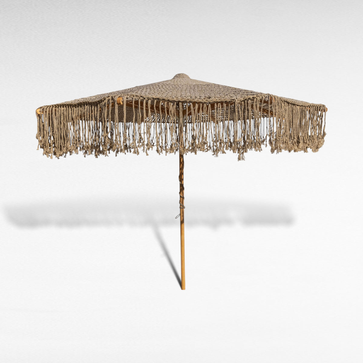 PANORMOS UMBRELLA ROPE Crochet NATURAL WITH TASSELS D260 |H240 cm
