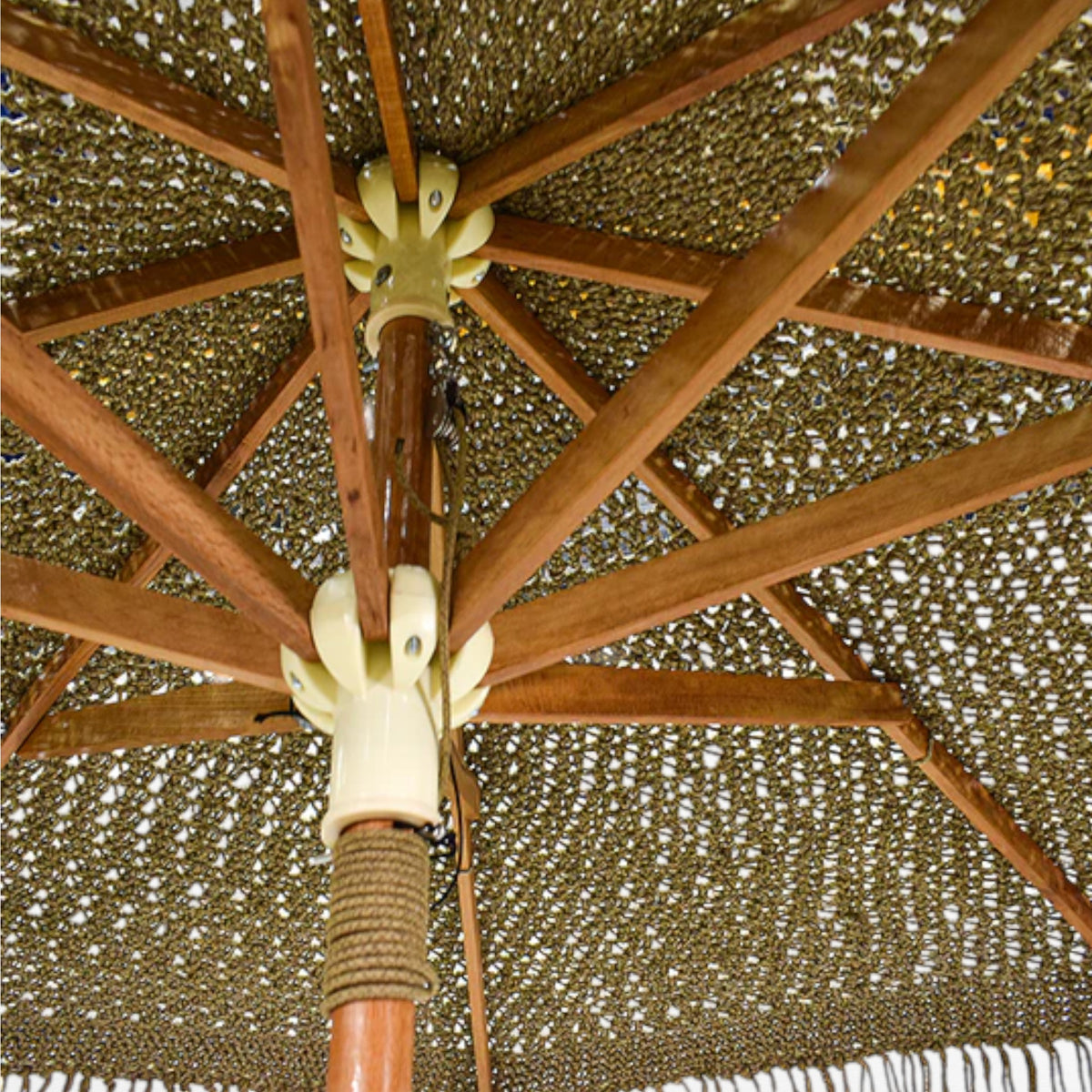 PANORMOS UMBRELLA ROPE Crochet NATURAL WITH TASSELS D260 |H240 cm