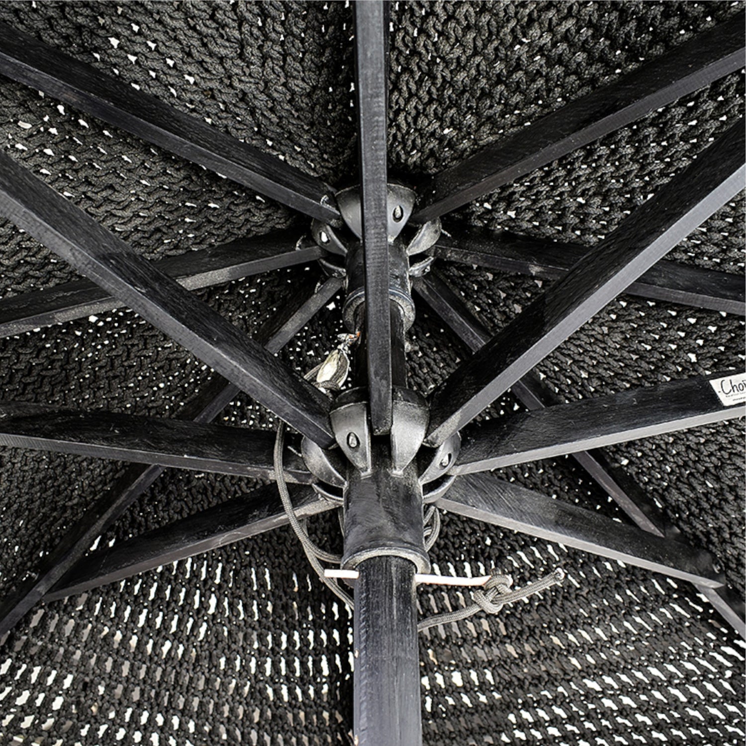 BYBLOS UMBRELLA ROPE Crochet TOTAL BLACK D260 |H240 cm