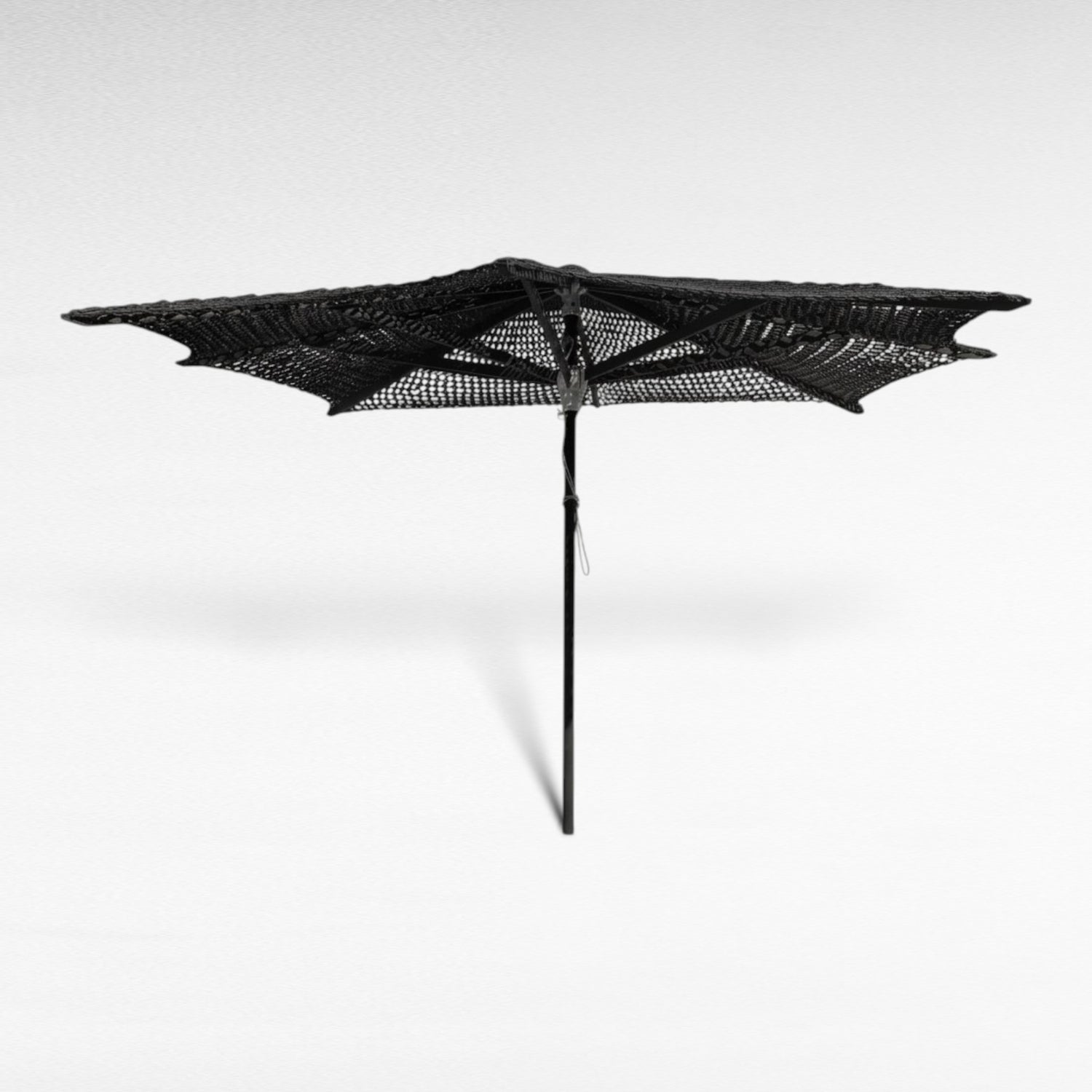 BYBLOS UMBRELLA TOTAL BLACK AND POLE SQUARE D260 |H240 cm