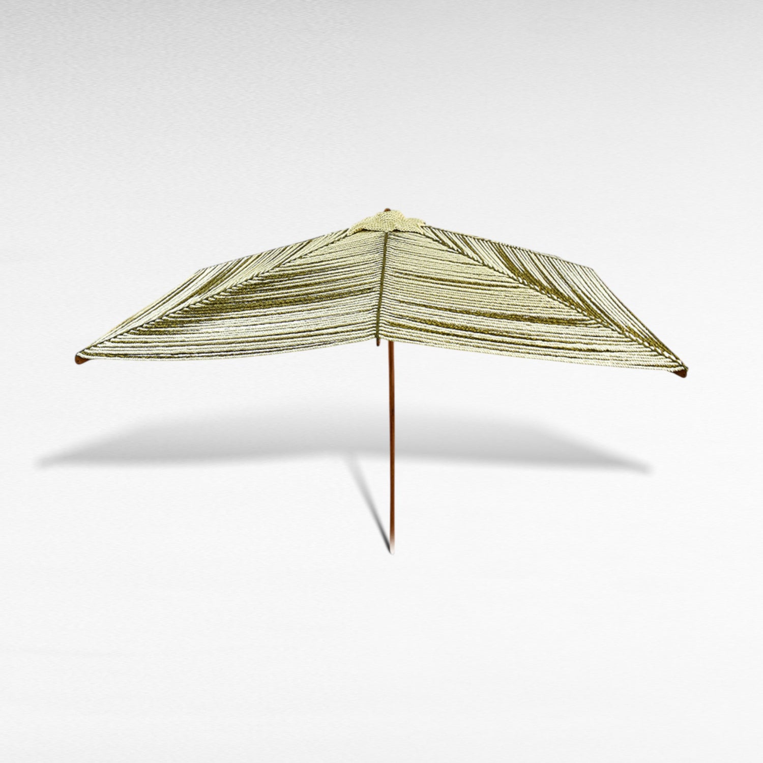 SQUARE ROPE MACRAME UMBRELLA WITH OAK WOOD FRAME Φ260 |H260 CM