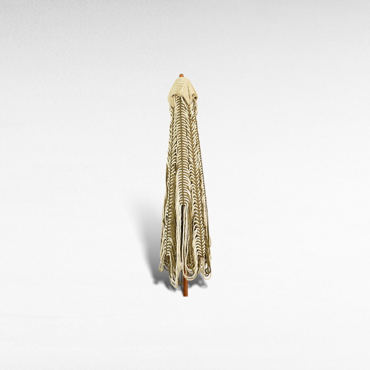 SQUARE ROPE MACRAME UMBRELLA WITH OAK WOOD FRAME Φ260 |H260 CM