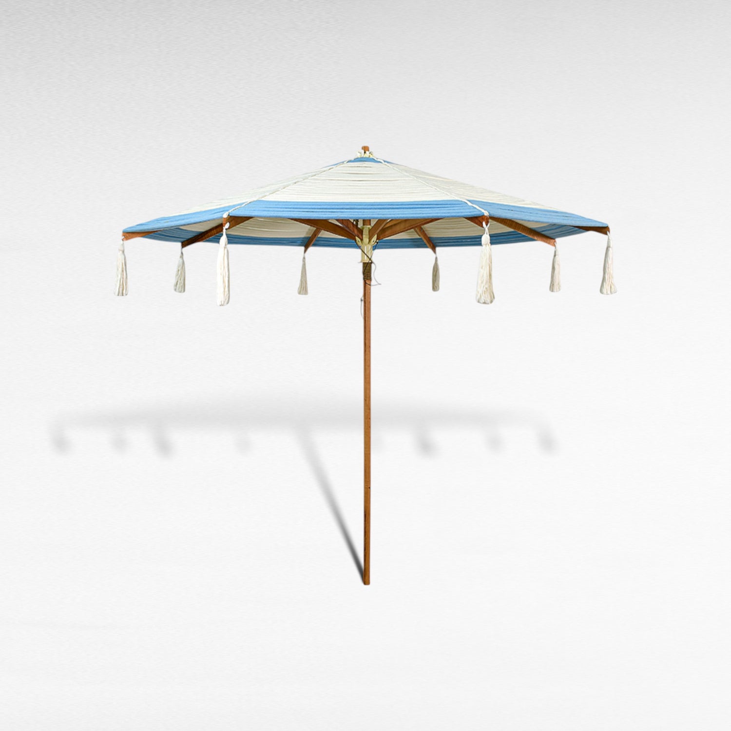 BYBLOS WITH A TWIST ROPE MACRAME UMBRELLA WITH OAK WOOD FRAME Φ260 |H240 CM