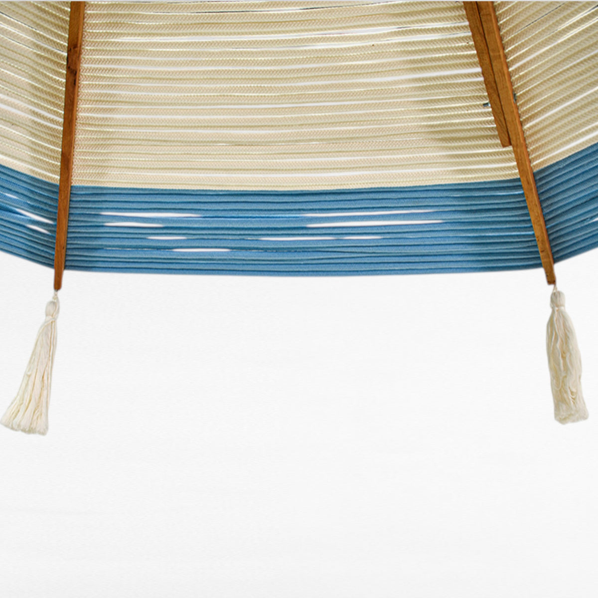 BYBLOS WITH A TWIST ROPE MACRAME UMBRELLA WITH OAK WOOD FRAME Φ260 |H240 CM