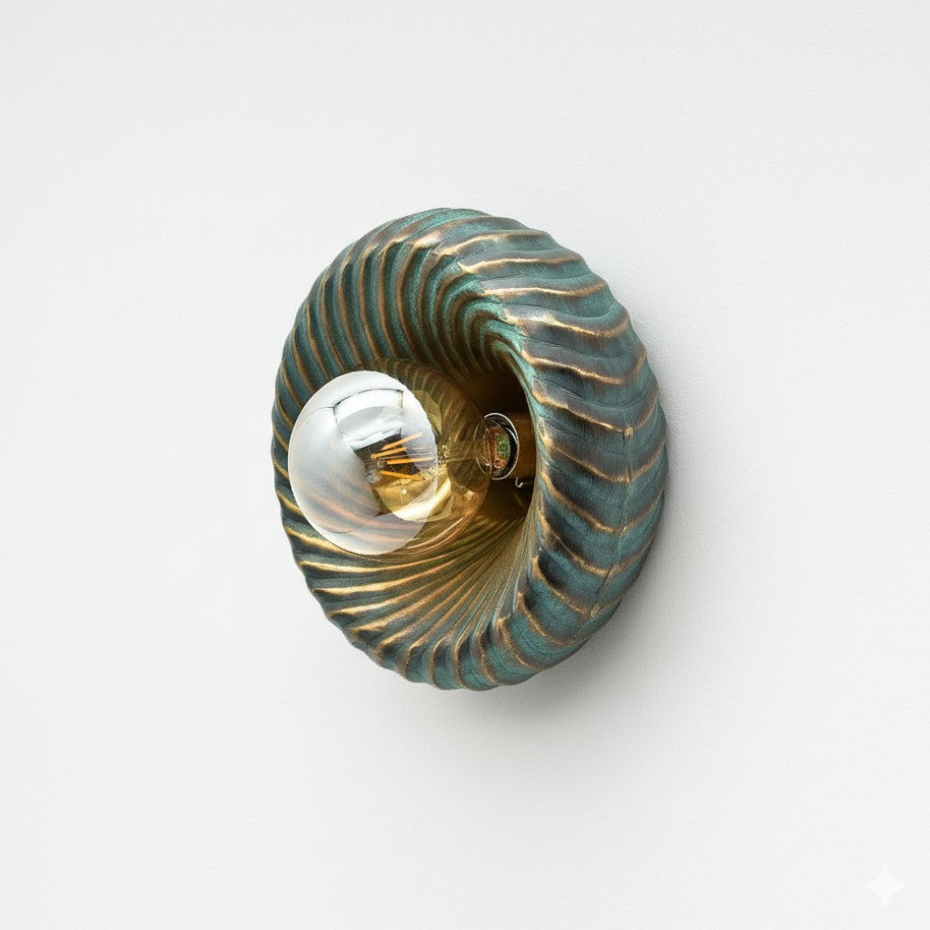 Wall Lamp Green & Gold