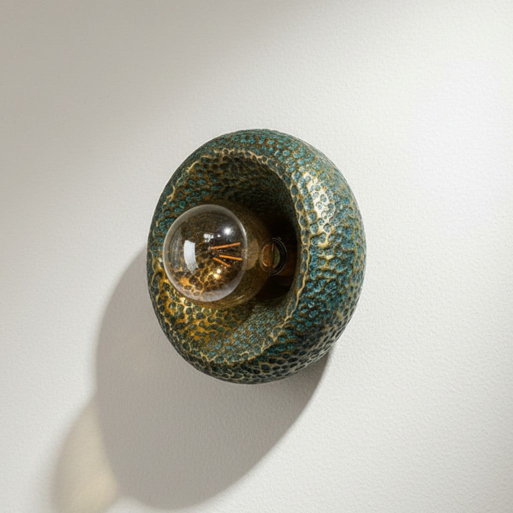 Wall Lamp Green & Gold Sphere