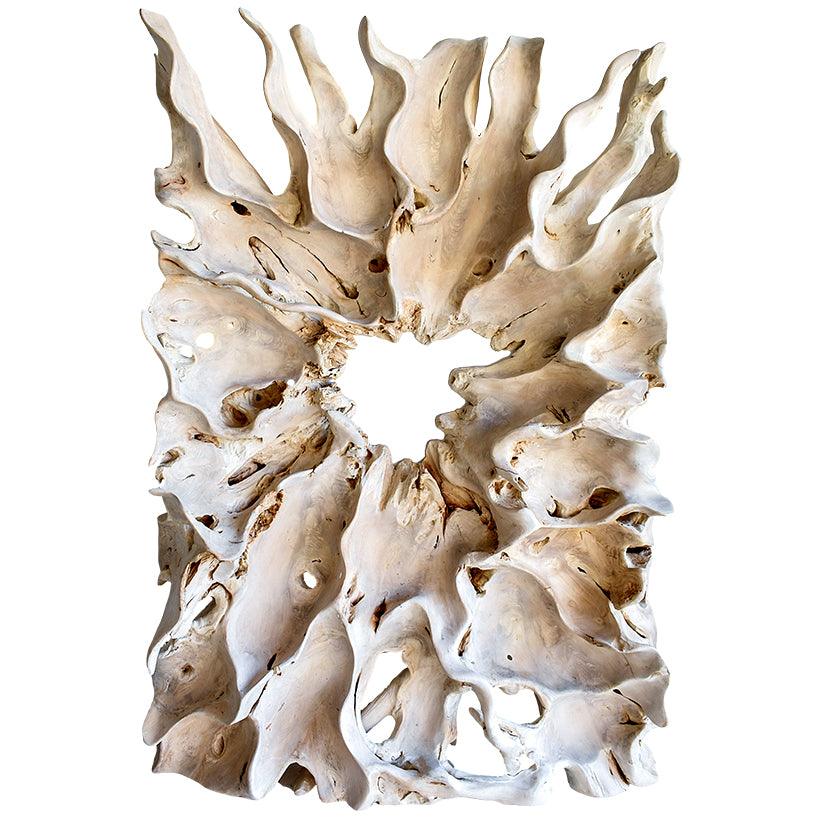 BLEACH TEAK WOOD WALL DECOR 110x20x160cm - Chora Mykonos