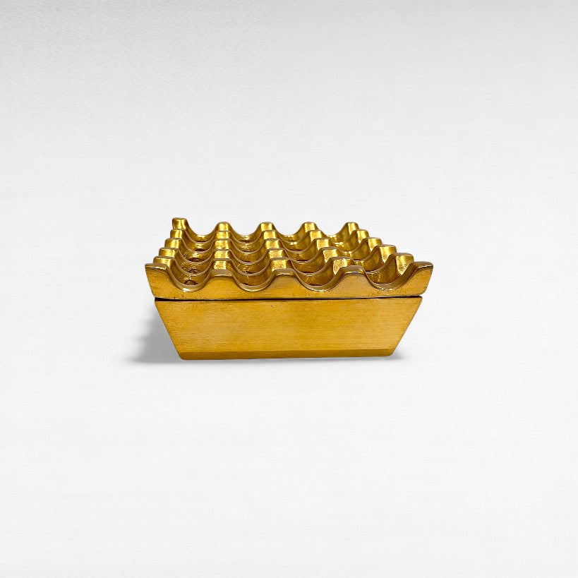 ASHTRAY GOLD 11x11x5cm