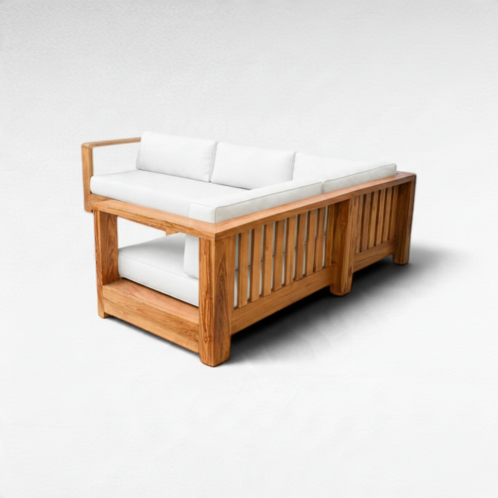 TEAK WOOD CORNER SOFA L300 |W220 cm