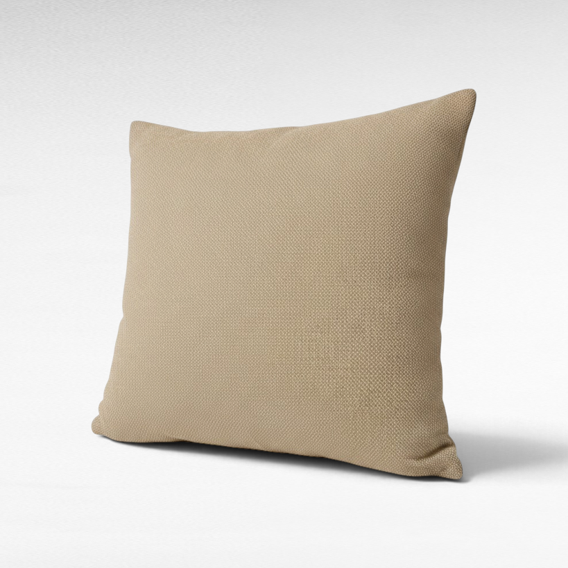 Chora Barefoot Luxury Living square beige textured throw pillow, 50x50 cm decorative cushion for home decor