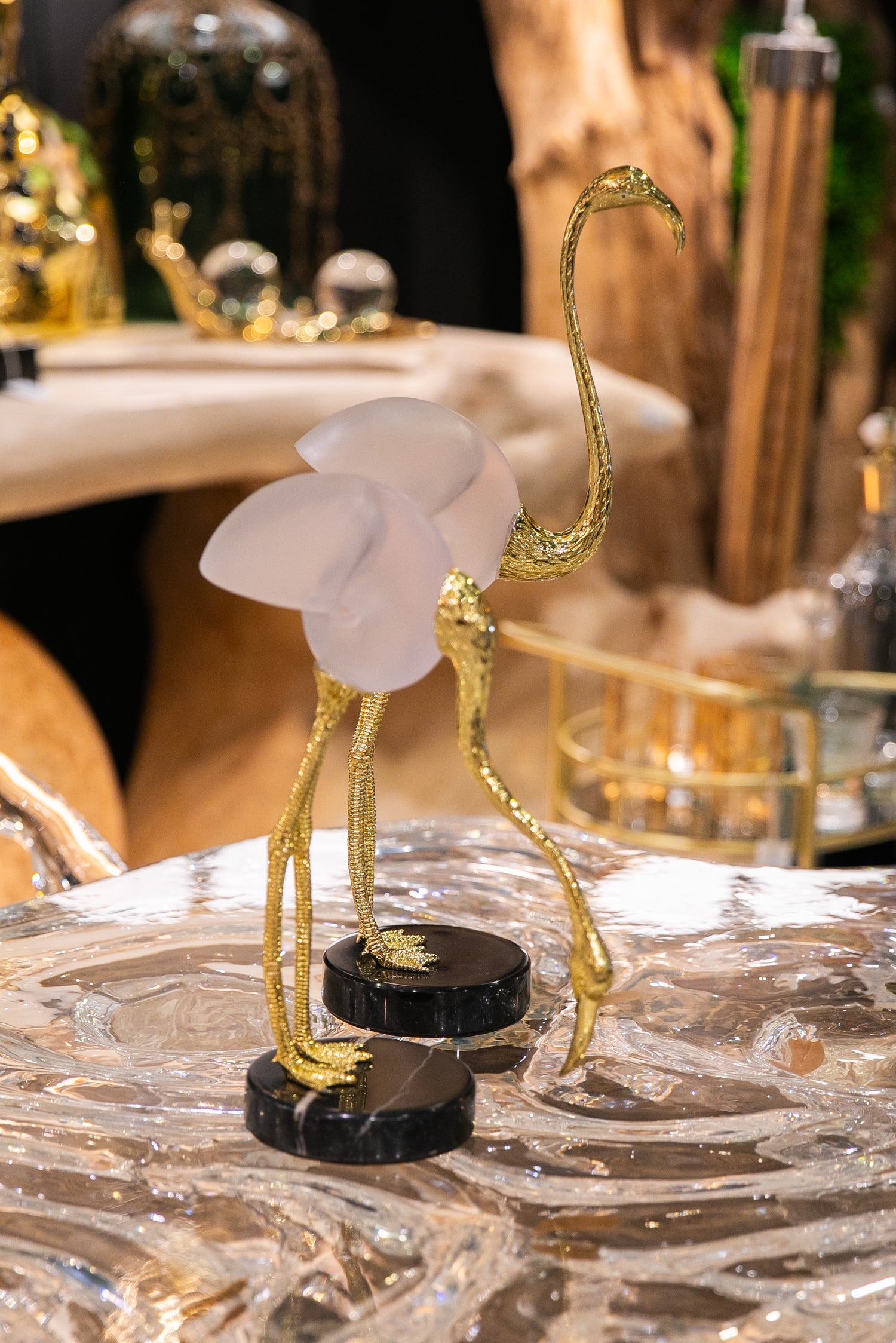 FLAMINGO WITH SHELL SKIRTS SET OF 2