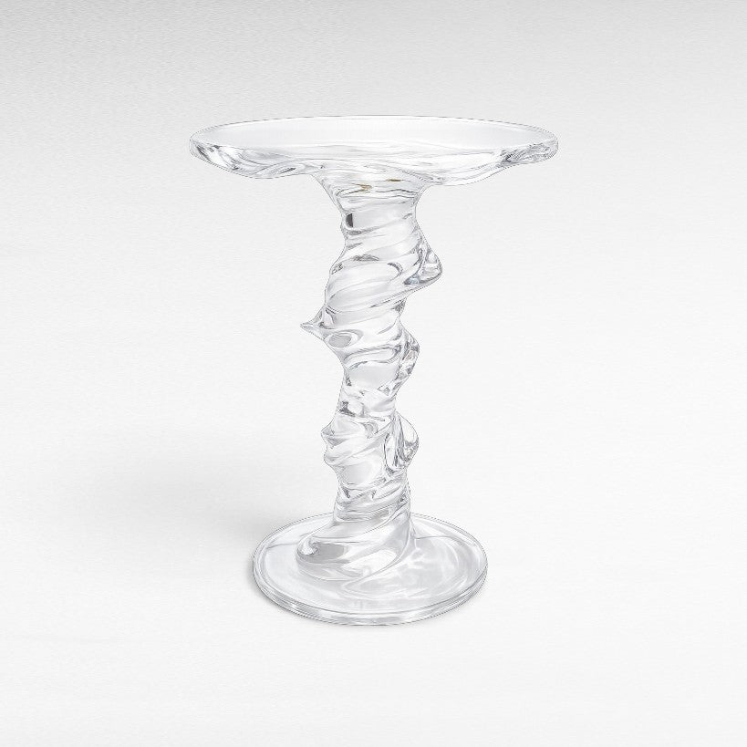 ACRYLIC STOOL WITH GOLD LEAVES Φ43 |H55 CM