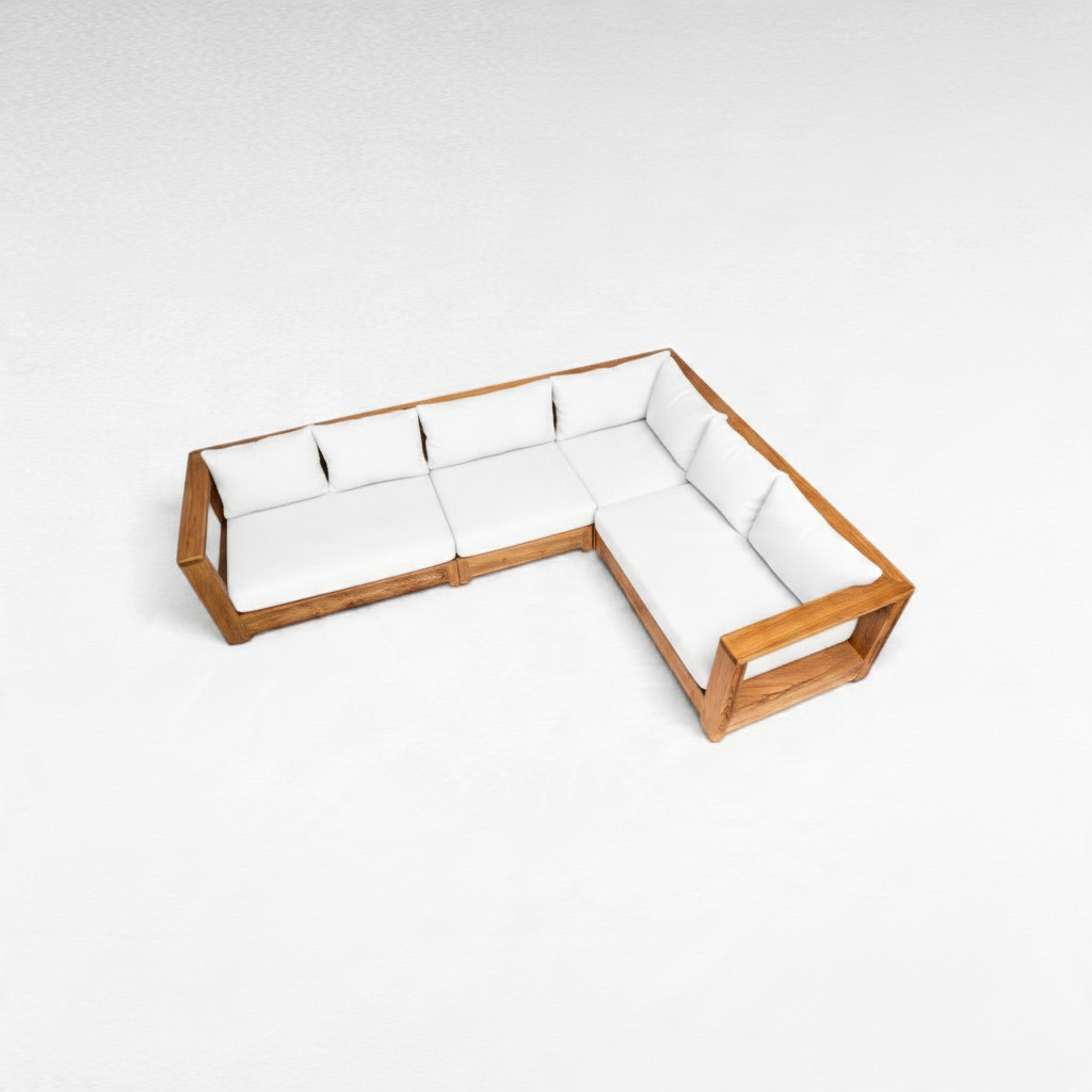 TEAK WOOD CORNER SOFA L300 |W220 cm