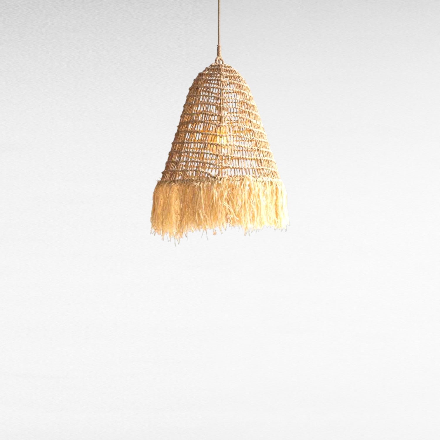 Pendant Light Rattan & Grass Natural