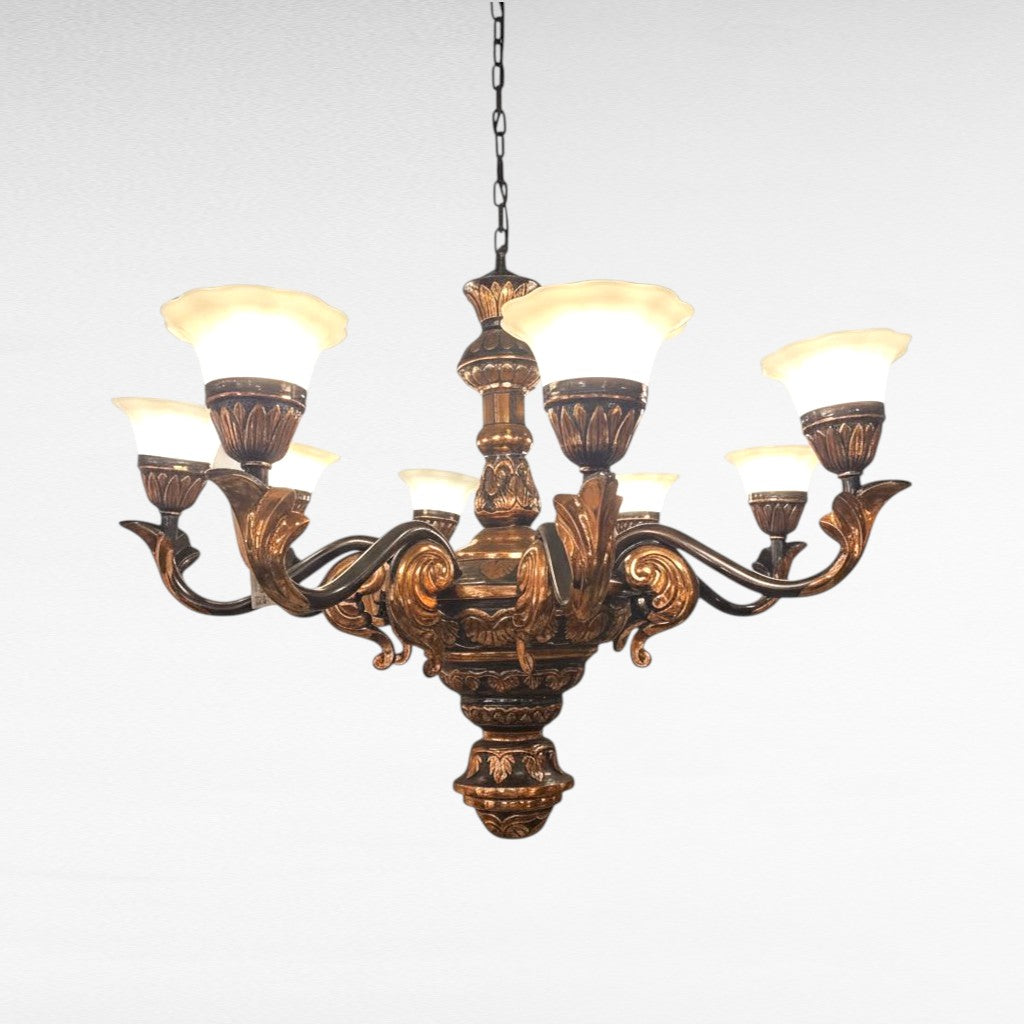 COPPER HAND MADE CHANDELIER WITH GLASS Φ110 |H95 cm