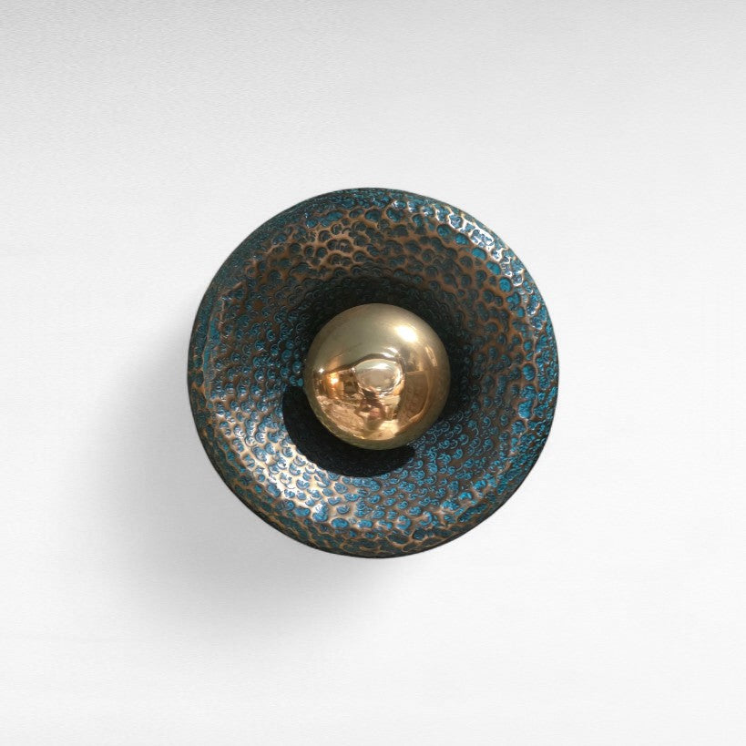 Wall Lamp Green & Gold Sphere