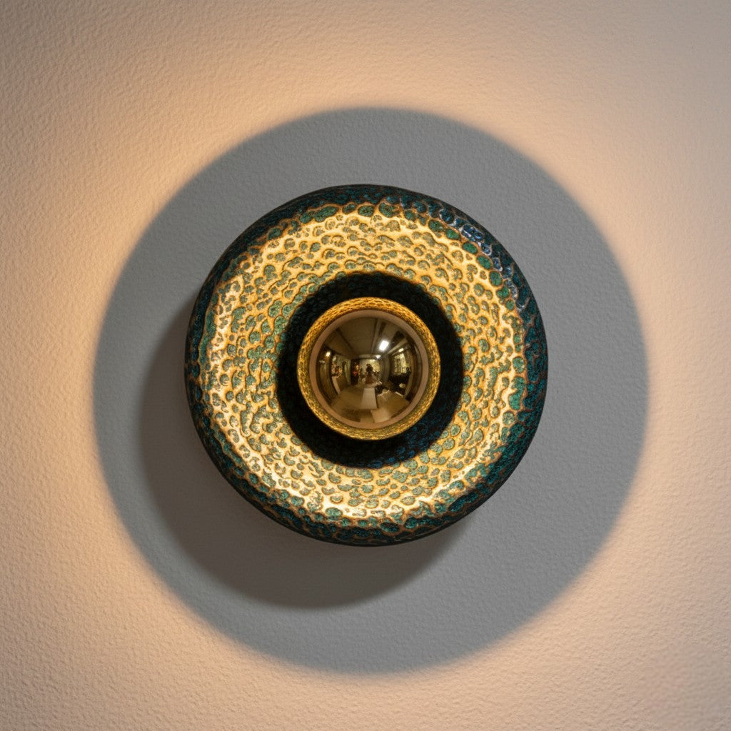 Wall Lamp Green & Gold Sphere