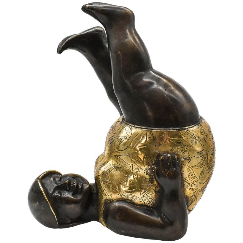 FIGURINE YOGA BRONZE BLACK & GOLD