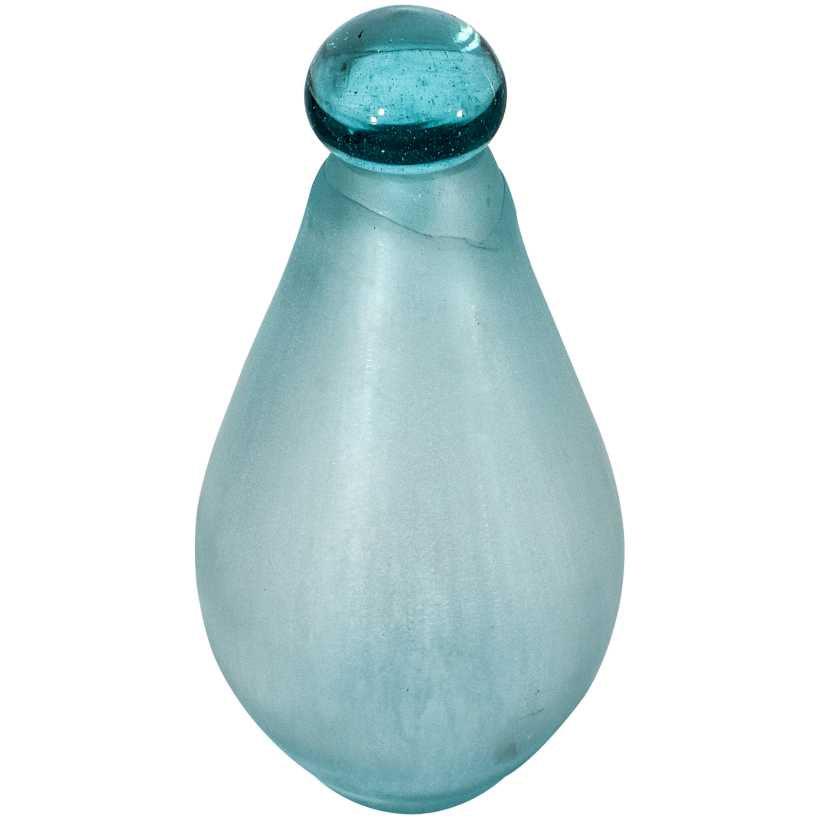 Artisan Clear Blue Blown Glass Vase