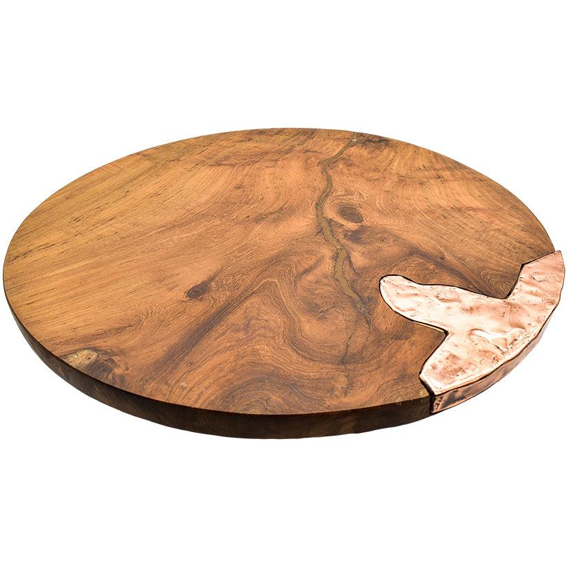 DECOR TRAY SUAR WOOD NATURAL & GOLD - Chora Mykonos