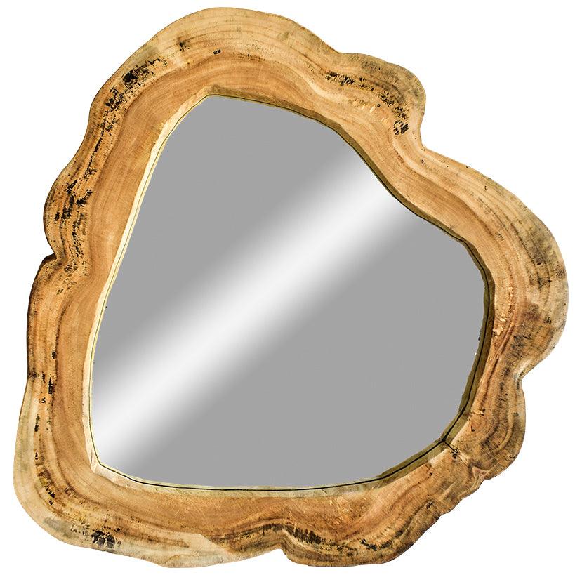 MIRROR SUAR WOOD BLEACHED COLOR 170x170x15cm - Chora Mykonos