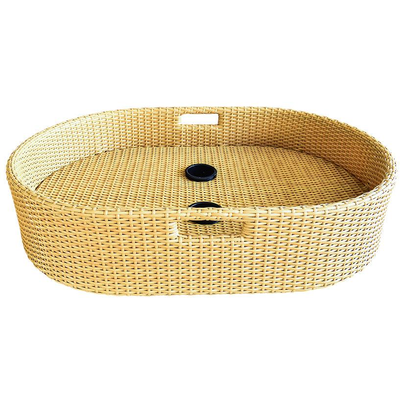 FLOATING OVAL POOL TRAY NATURA 90x60x20cm - Chora Mykonos